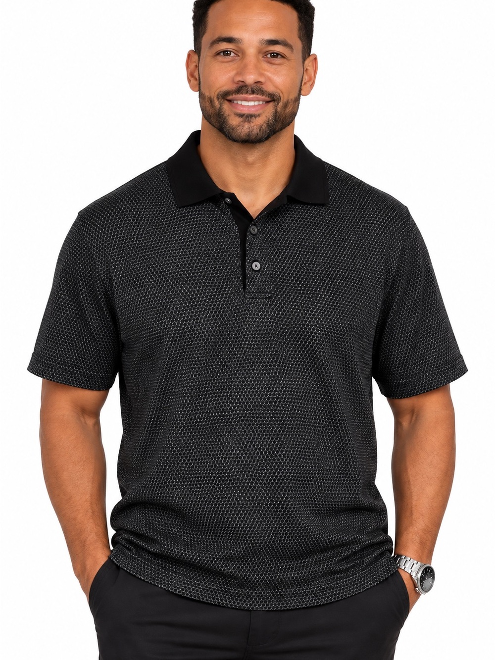 Jos. A. Bank Leadbetter Golf Polo Shirt Men’s M Black Gray